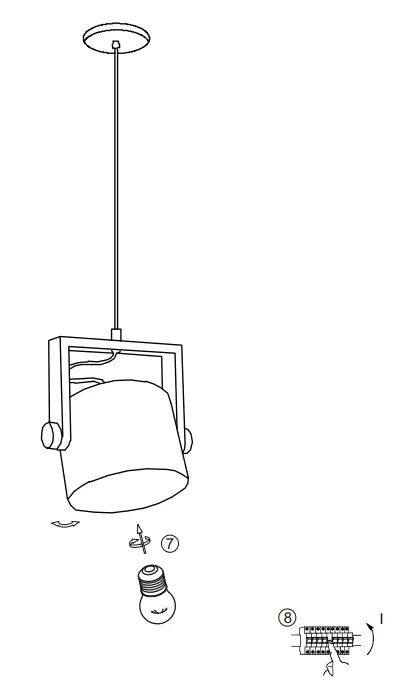 LeuchtenDirekt CUP LED pendant light, black, wood, iron, industrial design, 1-light pendant lamp-3