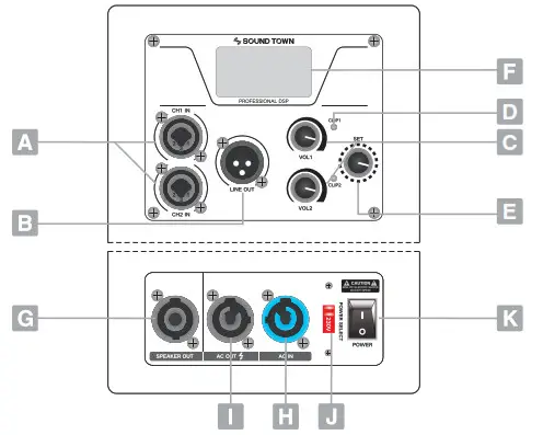 SOUND TOWN CARME-28SPW1.1 Dual 8 Inch Active Subwoofer - 1