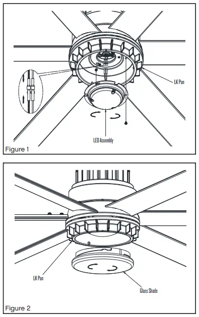INSTALLING THE LED ASSEMBLY AND GLASS SHADE