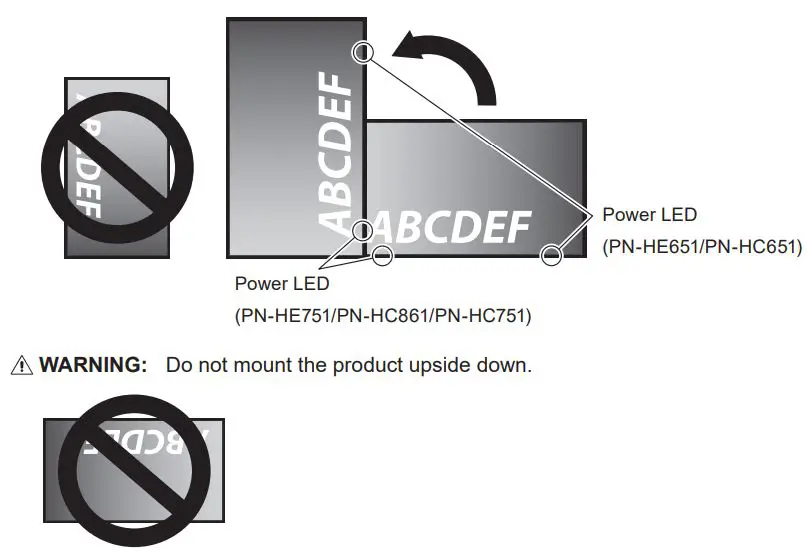 SHARP PN-HE751 LCD Monitor User Manual - Orientation