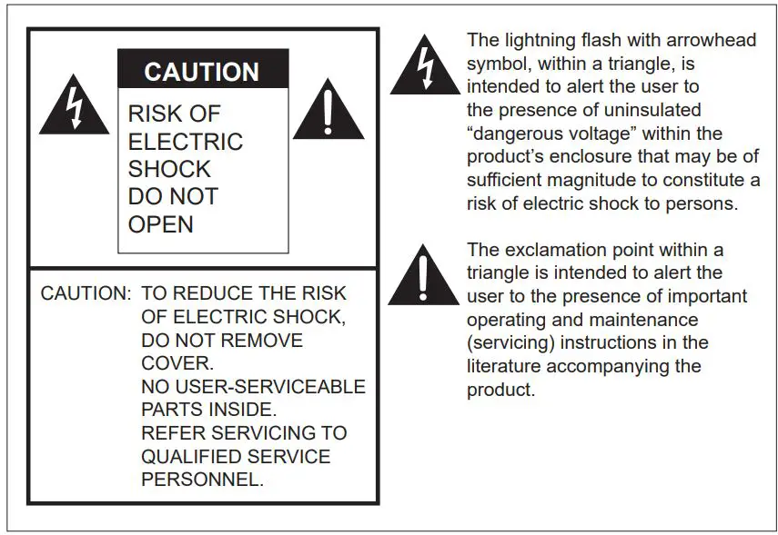 SHARP PN-HE751 LCD Monitor User Manual - Warning Risk of Electric shock icon