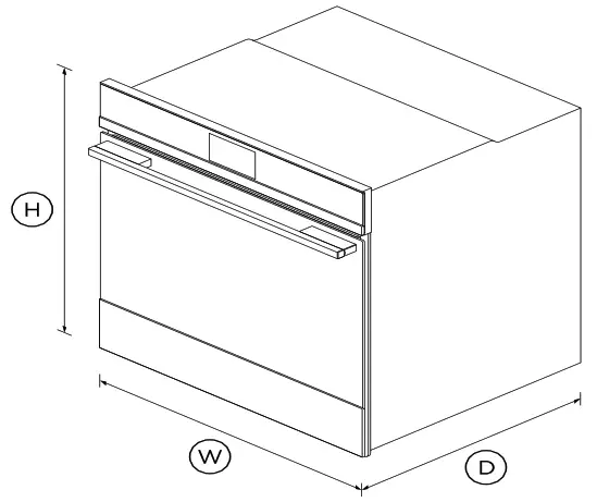 FISHER and PAYKEL OB60SDPTDX1 16 Function Self Cleaning Oven - DIMENSIONS