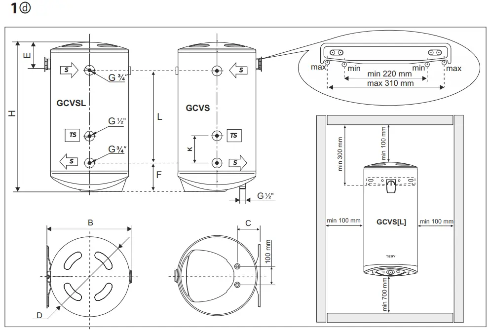 TESY 10047, 12047, 15047 Electric Water Heater - 4