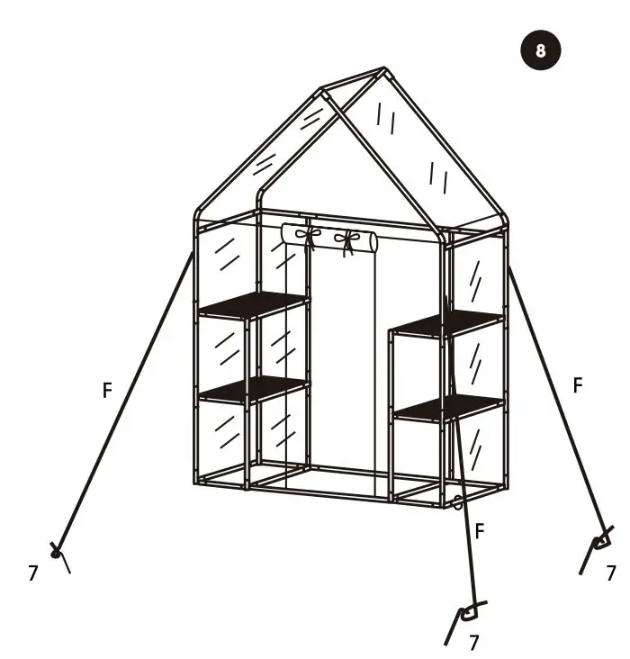 bluu Medium Backyard Green House Instruction Manual - Step Description