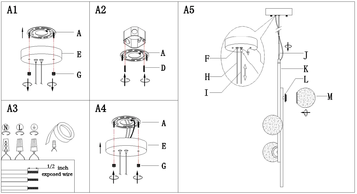 ZEVNI A04419 3 Light Black White Gold Modern Contemporary LED Chandelier-fig3