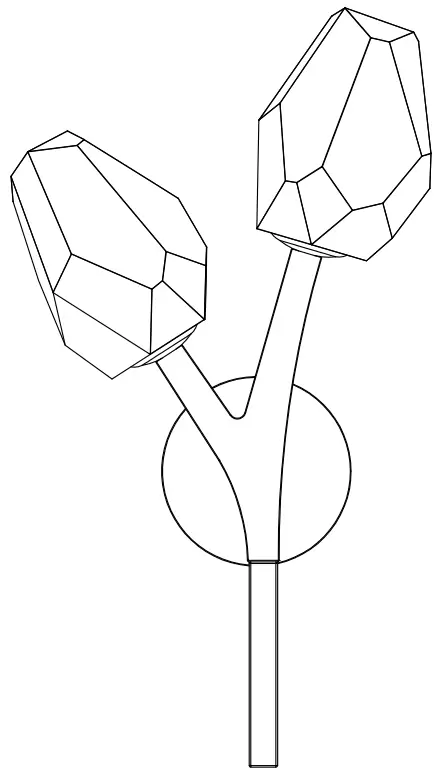 ET2 Contemporary Lighting E32792-93BK Blossom 2-Light Wall Sconce