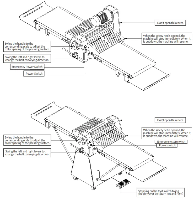 Estella 348DSC67 67 Inch Countertop Reversible Dough Sheeter - 6