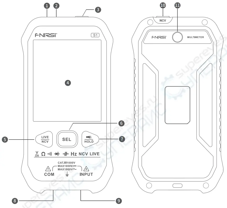 FNIRSI S1 Handheld Large Screen Digital Display Smart Multimeter - Fig