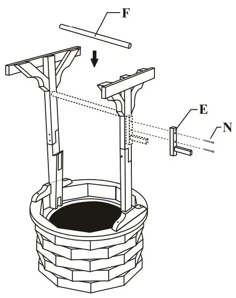 Outsunny-844-273V70-Fir-Wood-Outdoor-Garden-Décor-Wishing-Well-Waterfall-fig 5