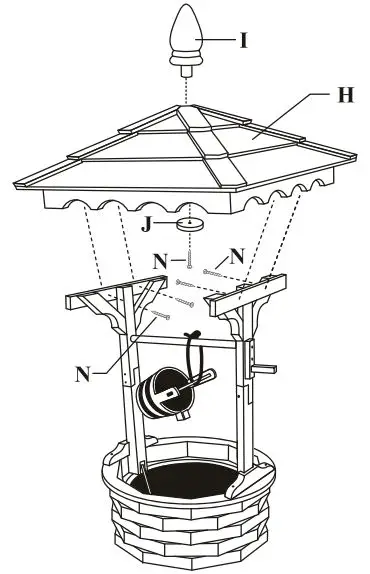 Outsunny-844-273V70-Fir-Wood-Outdoor-Garden-Décor-Wishing-Well-Waterfall-fig 7
