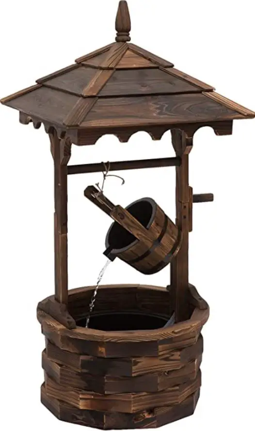 Outsunny-844-273V70-Fir-Wood-Outdoor-Garden-Décor-Wishing-Well-Waterfall-product