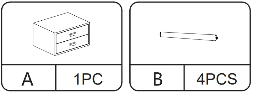 JAXPETY HG61A0923 Navy Mid-Century Wood Nightstand with 2 Drawers - fig 2