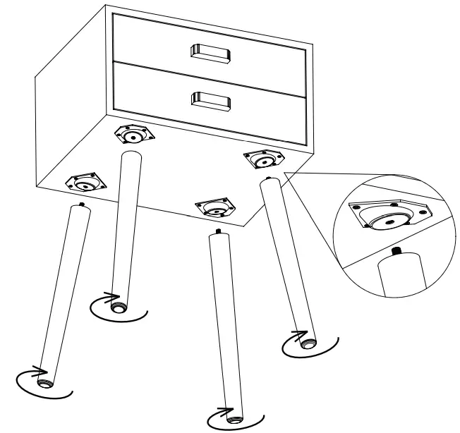 JAXPETY HG61A0923 Navy Mid-Century Wood Nightstand with 2 Drawers - fig 3