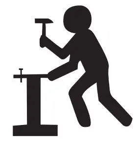 JAXPETY HG61A0923 Navy Mid-Century Wood Nightstand with 2 Drawers - person