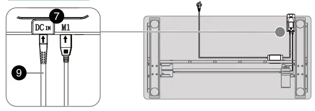 INSIGNIA Standing Desk - Connect the adapter cable