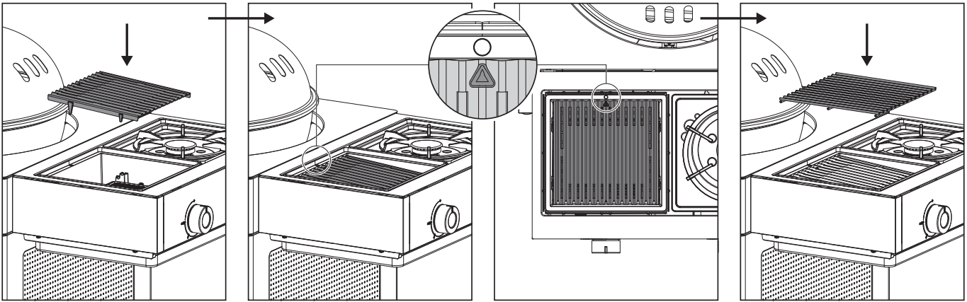 OUTDOORCHEF AROSA 570 G Gas Kettle Barbecue - HEAT DIFFUSER installation