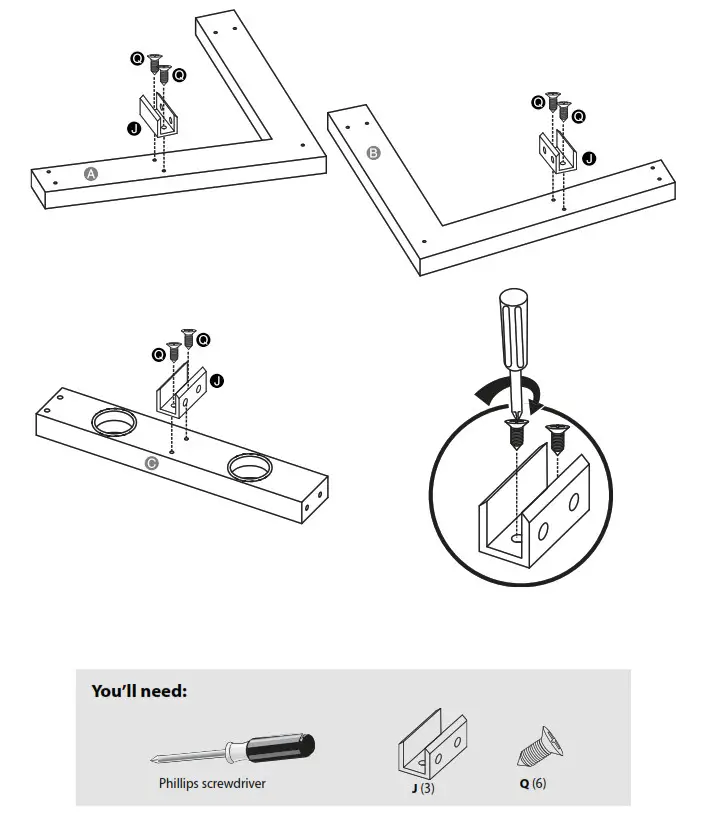 INSIGNIA NS-C1140FMS 48 Black TV Stand - ASSEMBLY INSTRUCTIONS