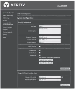 Transmitter Configuration Web Page