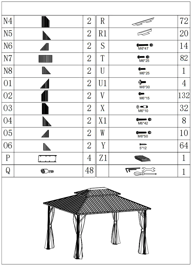 Steel Gazebo MA OB HTG006 - Assembly 40 - Copy - Copy