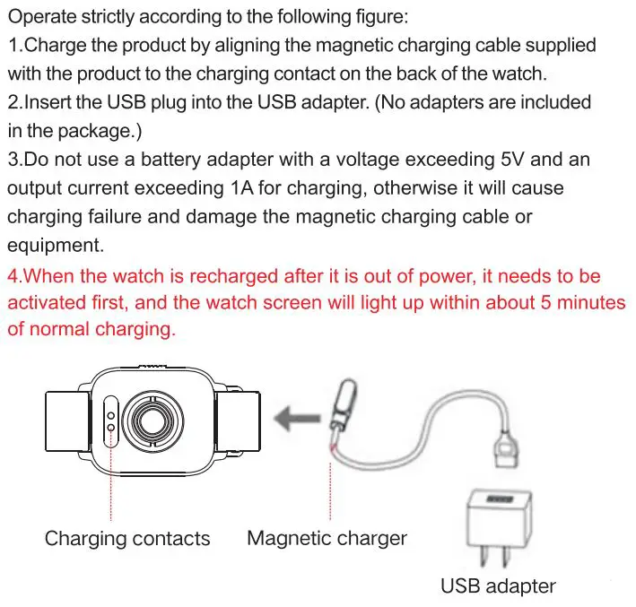 SMART WATCHES P32 Smart Watch Instructions - Schematic Diagram of Charging