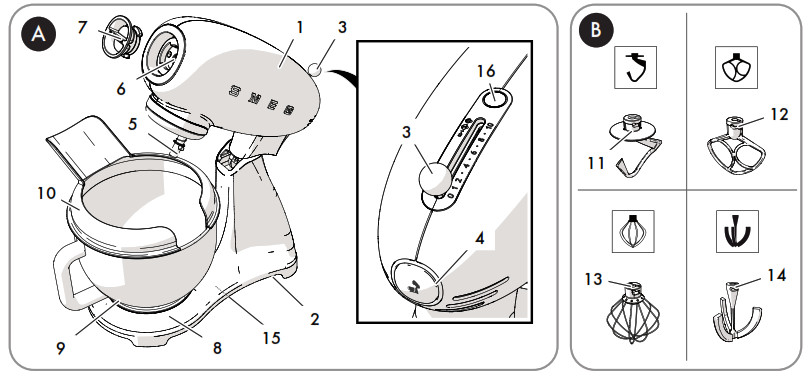 smeg SMF02 Stand Mixer - Product Overview 1
