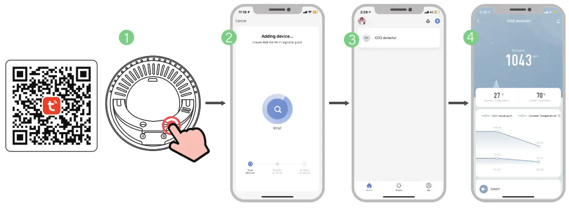 sparoma PTH 8 Air Quality Detector CO2 Meter - QR code 1