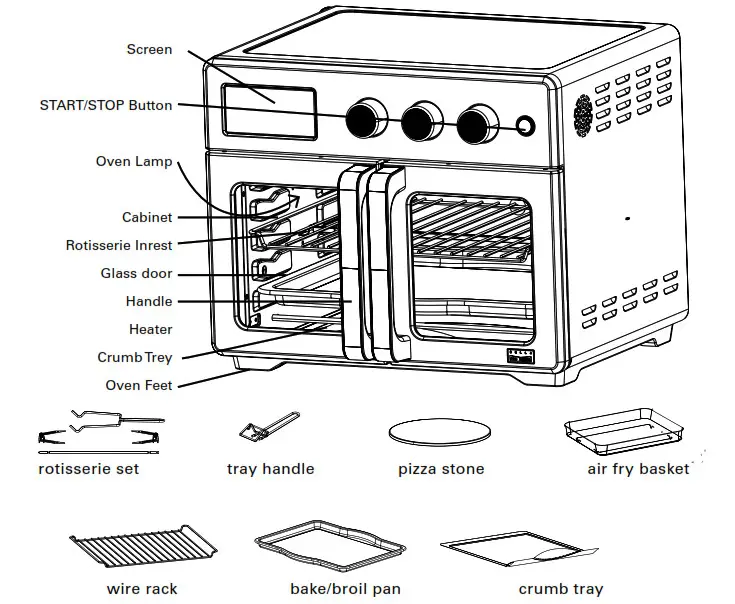 BELLA 90134 12-In-1 6-Slice Toaster Oven - Toaster Oven