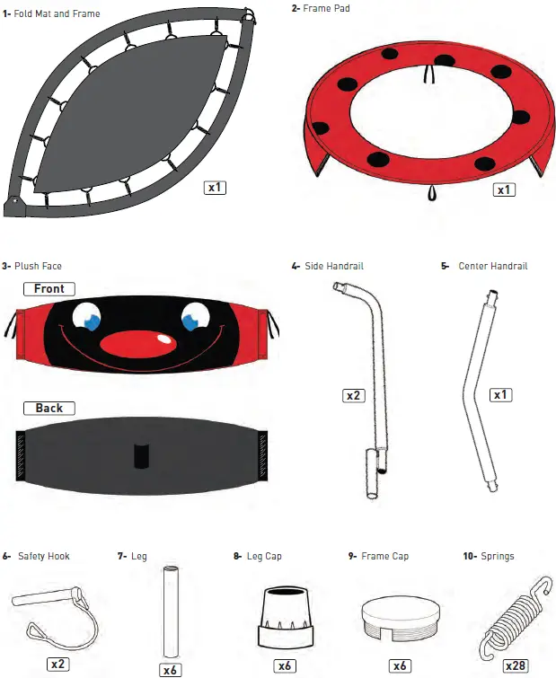 purefun 9024LB 36-Inch Ladybug Kids Trampoline with Handrail FIG3