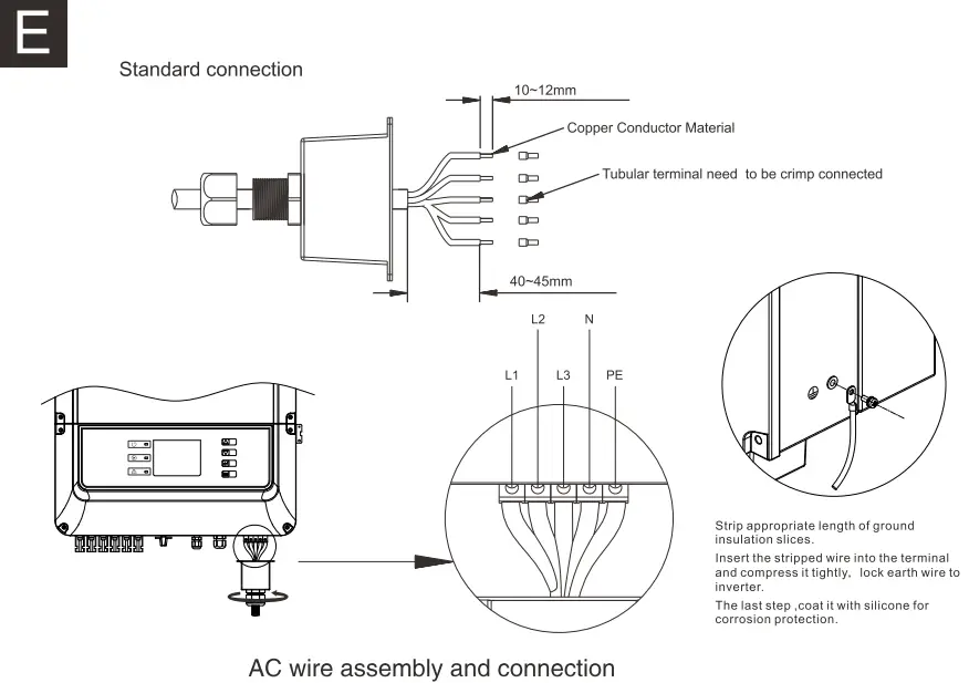 AC wire assembly and connection