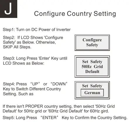 Configure Country Setting