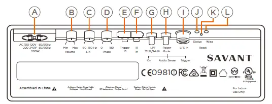 SAVANT SS-SPK-S1WSB Smart Audio WiSA Sub 1 fig 1
