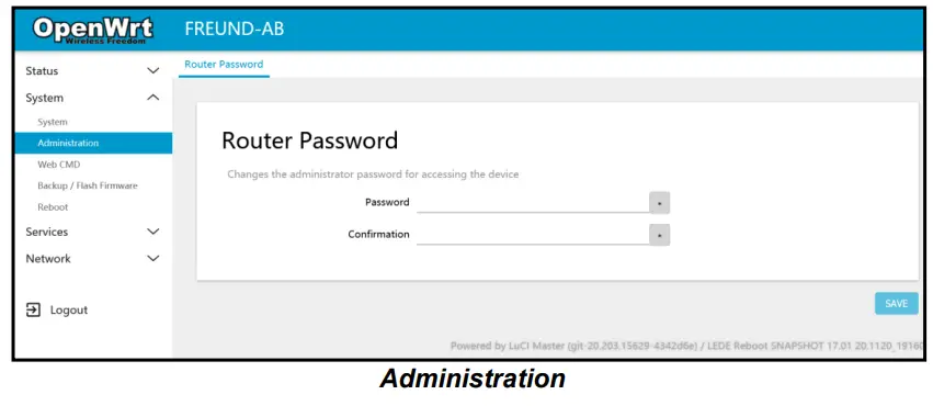 FREUND FE W826 WD H Ethernet Cable - Administration