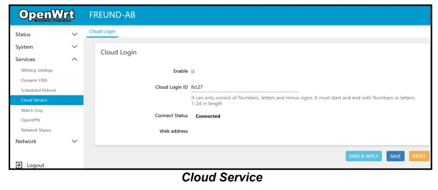 FREUND FE W826 WD H Ethernet Cable - Cloud Service