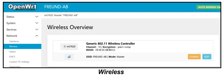 FREUND FE W826 WD H Ethernet Cable - Wireless