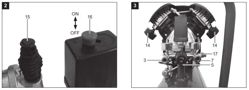 scheppach HC120DC Twin Cylinder Air Compressor 230V - Product Overview 2