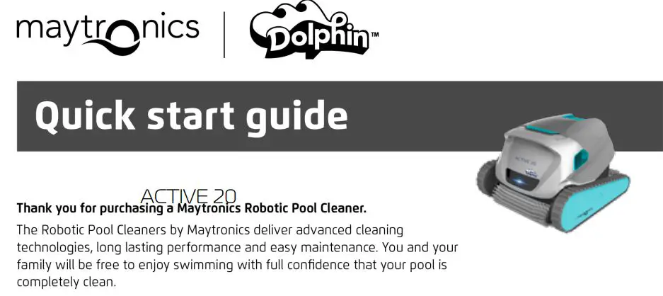 maytronics ACTIVE 20 Dolphin Power Supply User Guide