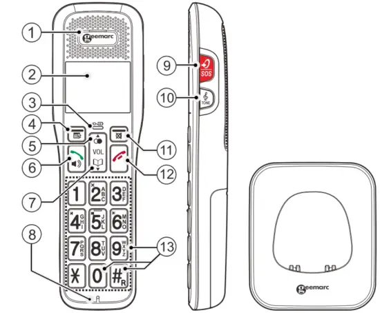 geemarc-Amplidect-595-U.L.E-Cordless-Phone-Handset-Fig1