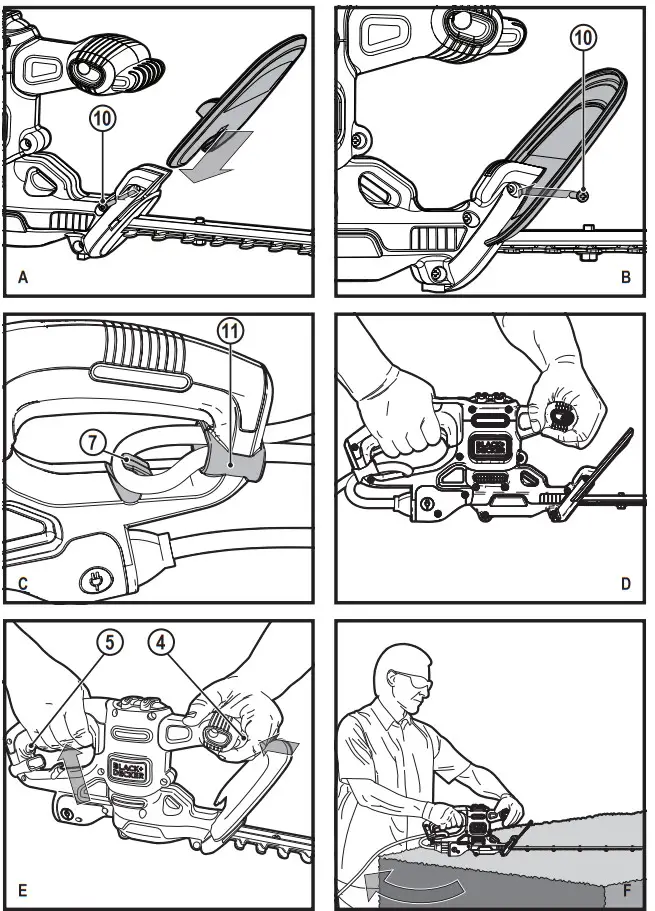 BLACK DECKER BEHT201 45cm 420W Hedge Trimmer -fig1