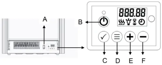 KLARSTEIN 10032595 66Cm W Electric Fire Place - Control panel
