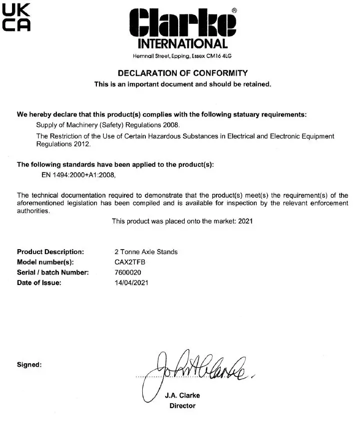 Clarke-CAX2TFB-2-Tonne-Folding-Axle-Stands-fig3