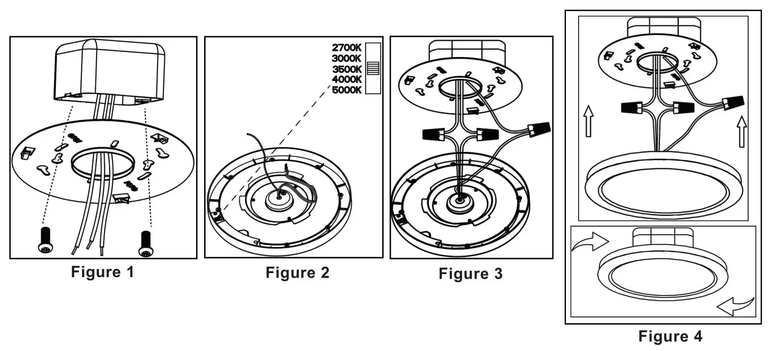 Maxxima MCL-091705 9 Inch Round 5CCT Ceiling Light - Figure 1-4