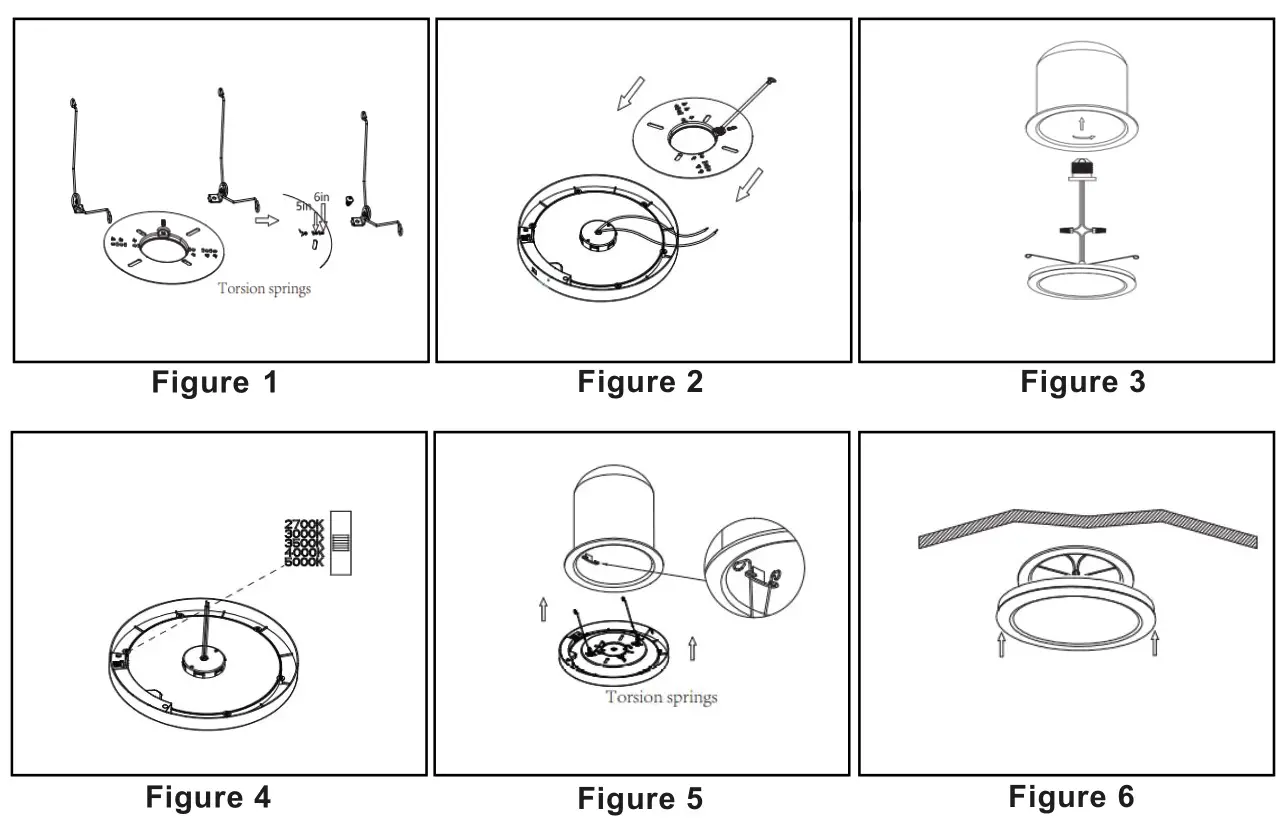 Maxxima MCL-091705 9 Inch Round 5CCT Ceiling Light - Figure 1-6