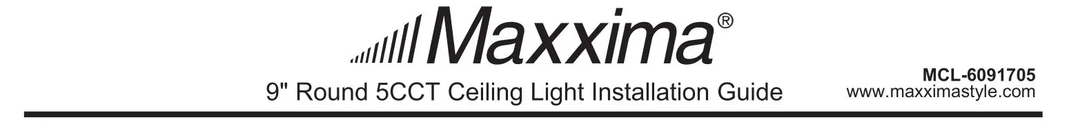 Maxxima MCL-091705 9 Inch Round 5CCT Ceiling Light Installation Guide