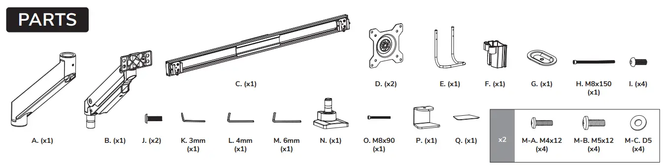Neomounts NM-D775DXBLACK Monitor Desk Mount 3