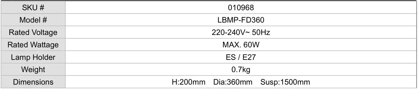 Lucci decor 010968 Kiel - Specifications