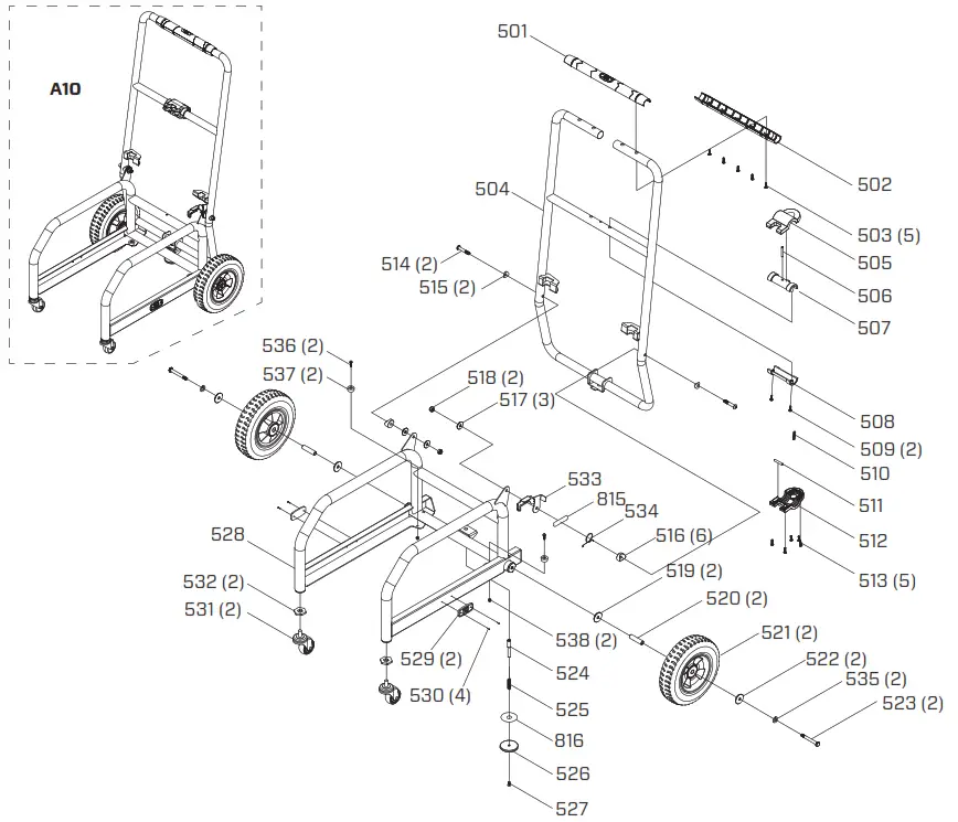 iQ POWER TOOLS iQ426HEPA US Cyclonic Dust Extractor - CART ASSEMBLY
