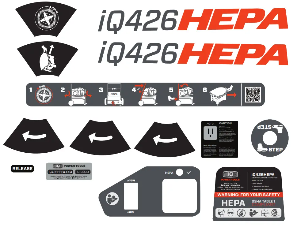 iQ POWER TOOLS iQ426HEPA US Cyclonic Dust Extractor - VACUUM SYSTEM4