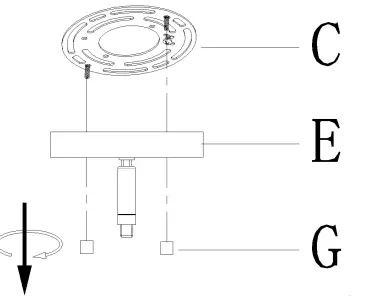 ZEVNI A04382 Volker 22 Inch Wide Black Ceiling Light-2