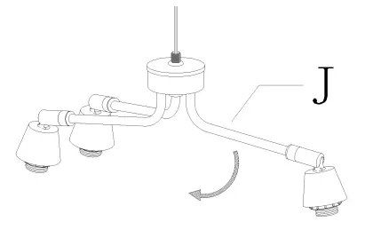 ZEVNI A04382 Volker 22 Inch Wide Black Ceiling Light-3