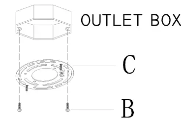 ZEVNI A04382 Volker 22 Inch Wide Black Ceiling Light-5